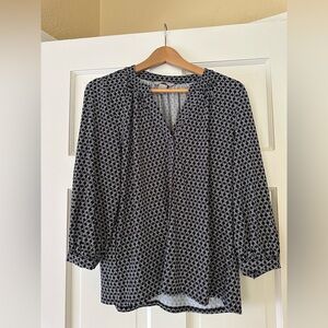 H&M Black and White Popover Top